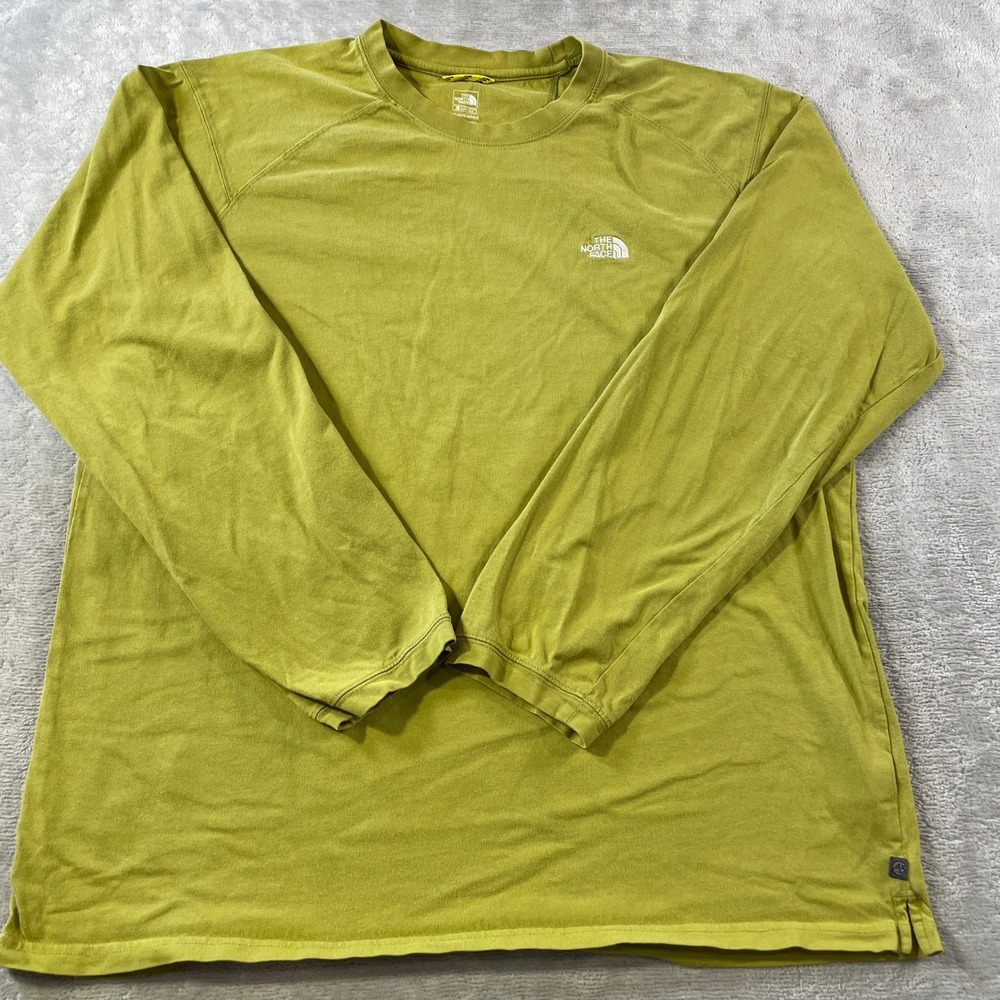 The North Face Lifestyle T Shirt Mens Large Green Long Sleeve Outdoor School